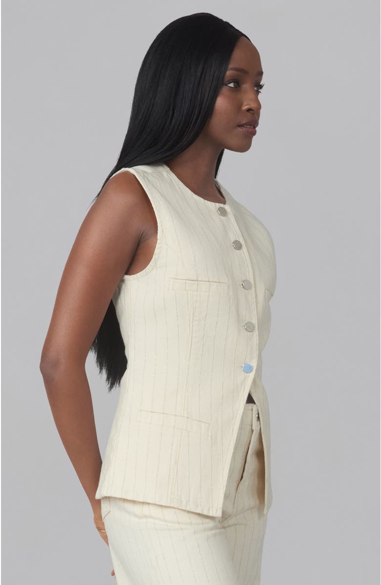 Lola Denim Emma Denim Vest, Alternate, color, Silver Lining