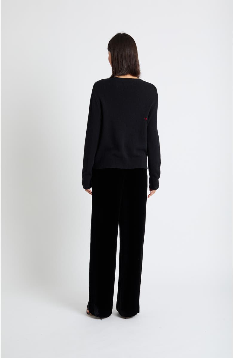 Chinti & Parker Wool-Cashmere Velvet Bow Sweater, Alternate, color, 