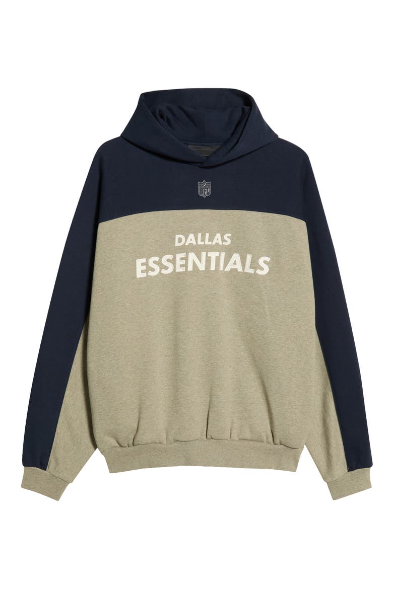 Dallas Cowboys 90s Relaxed Colorblock Hoodie, Main, color, CONCRETE HEATHER/DARK SAPPHIRE
