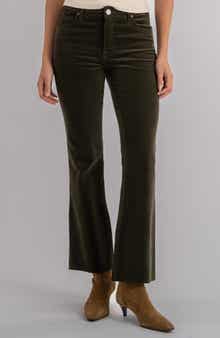 KUT from the Kloth Kelsey Fab Ab High Waist Raw Hem Ankle Kick Flare Corduroy Pants