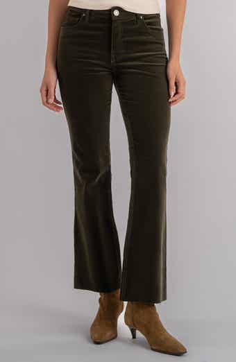 Kelsey Fab Ab High Waist Raw Hem Ankle Kick Flare Corduroy Pants
