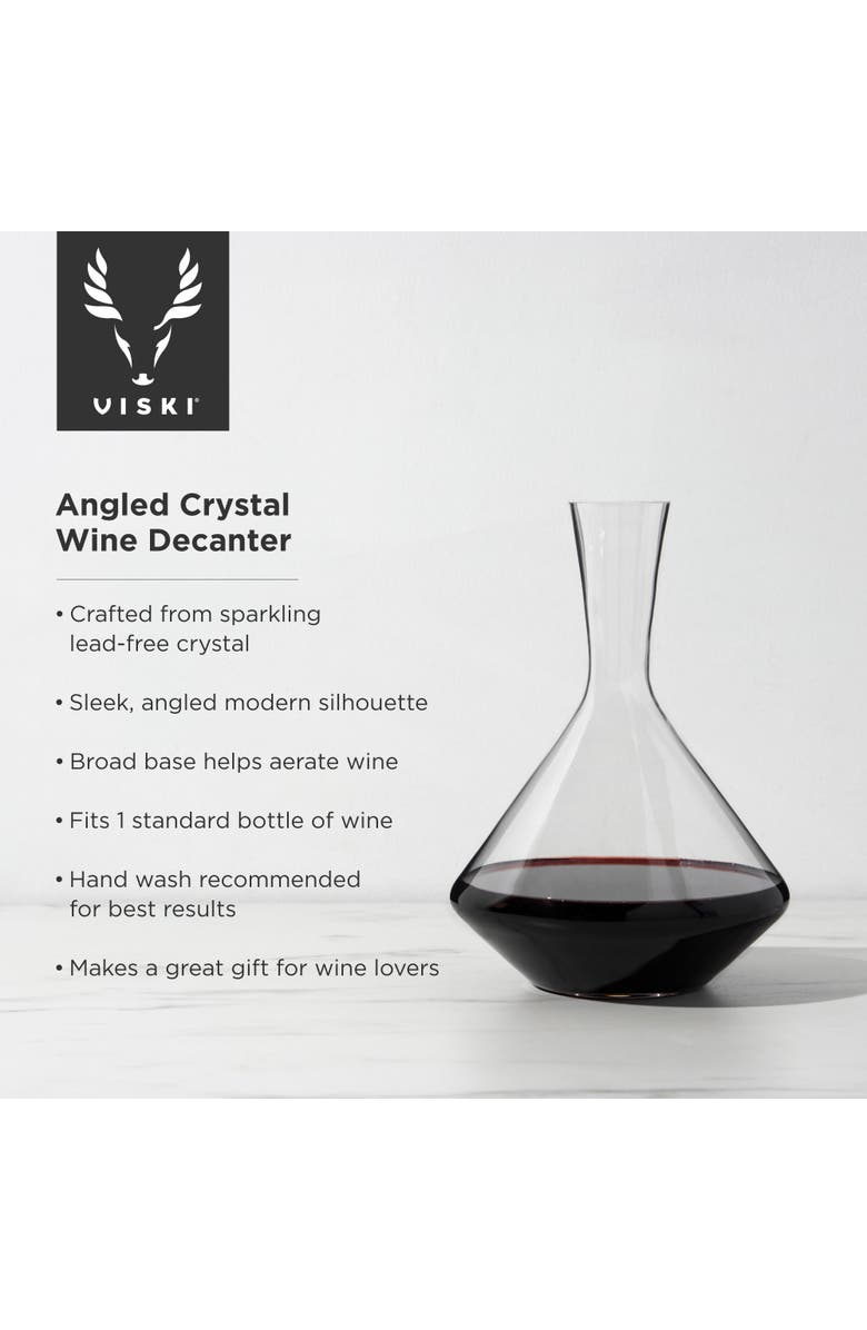 Viski Raye Crystal Angled Wine Decanter, Alternate, color, Clear