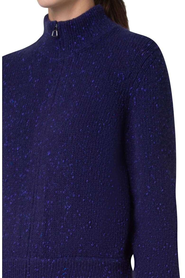 Cashmere Tweed Zip-Up Cardigan, Alternate, color, PURPLE