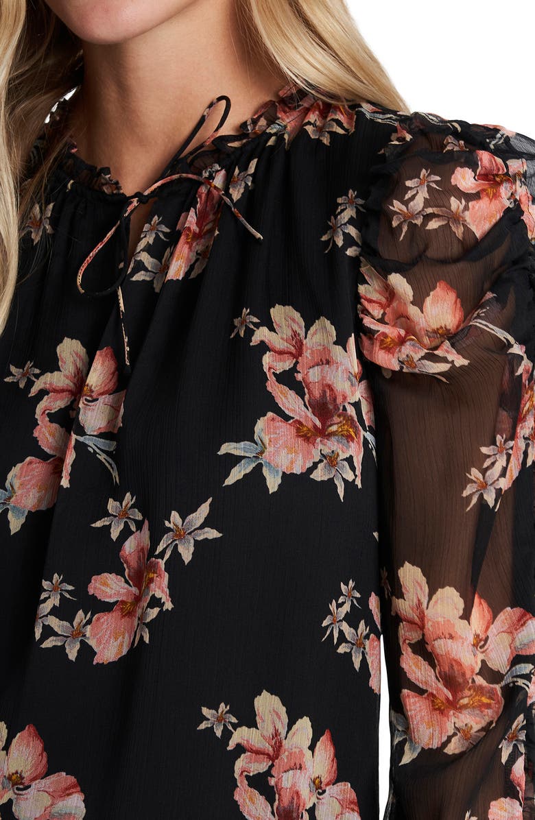 CeCe Lava Flower Ruffle Blouse, Alternate, color, 