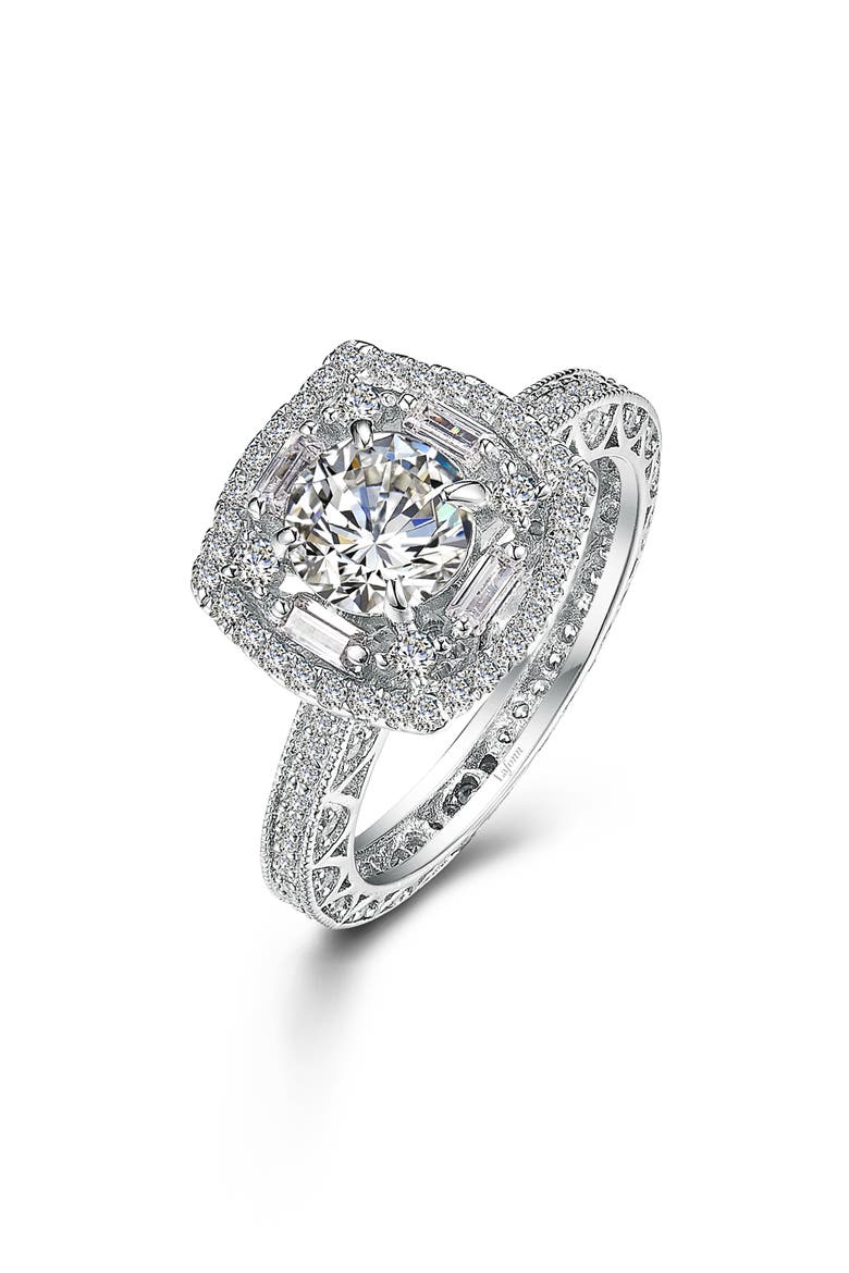 Art Deco Ring, Main, color, SILVER/ CLEAR