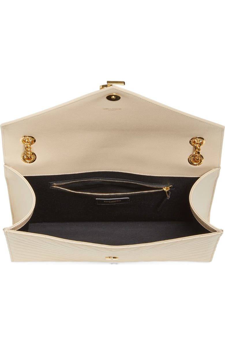 Saint Laurent 'Large Monogram' Grained Leather Shoulder Bag, Alternate, color,