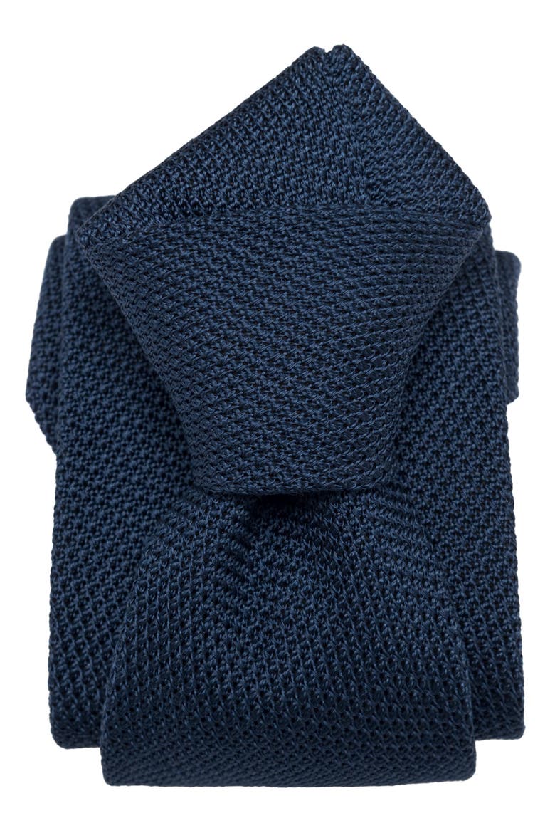 Marino - Silk Grenadine Tie for Men, Alternate, color, Navy Blue