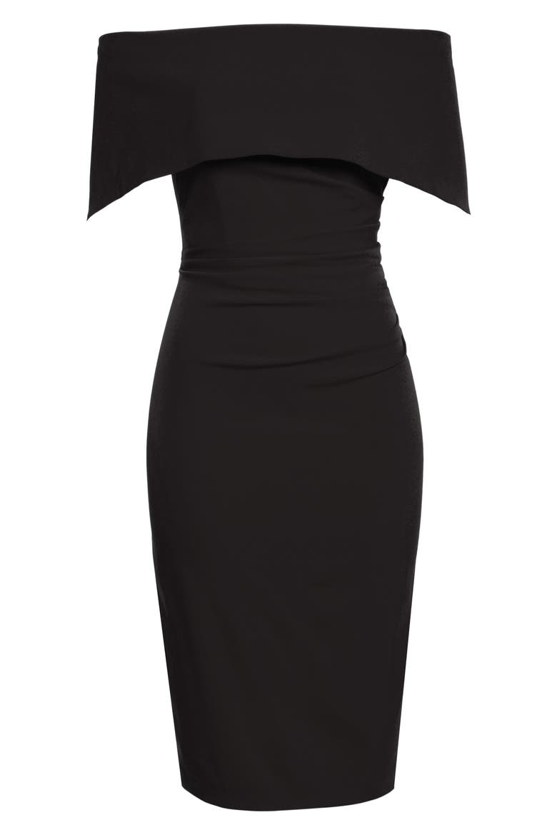 Popover Cocktail Dress, Alternate, color, BLACK