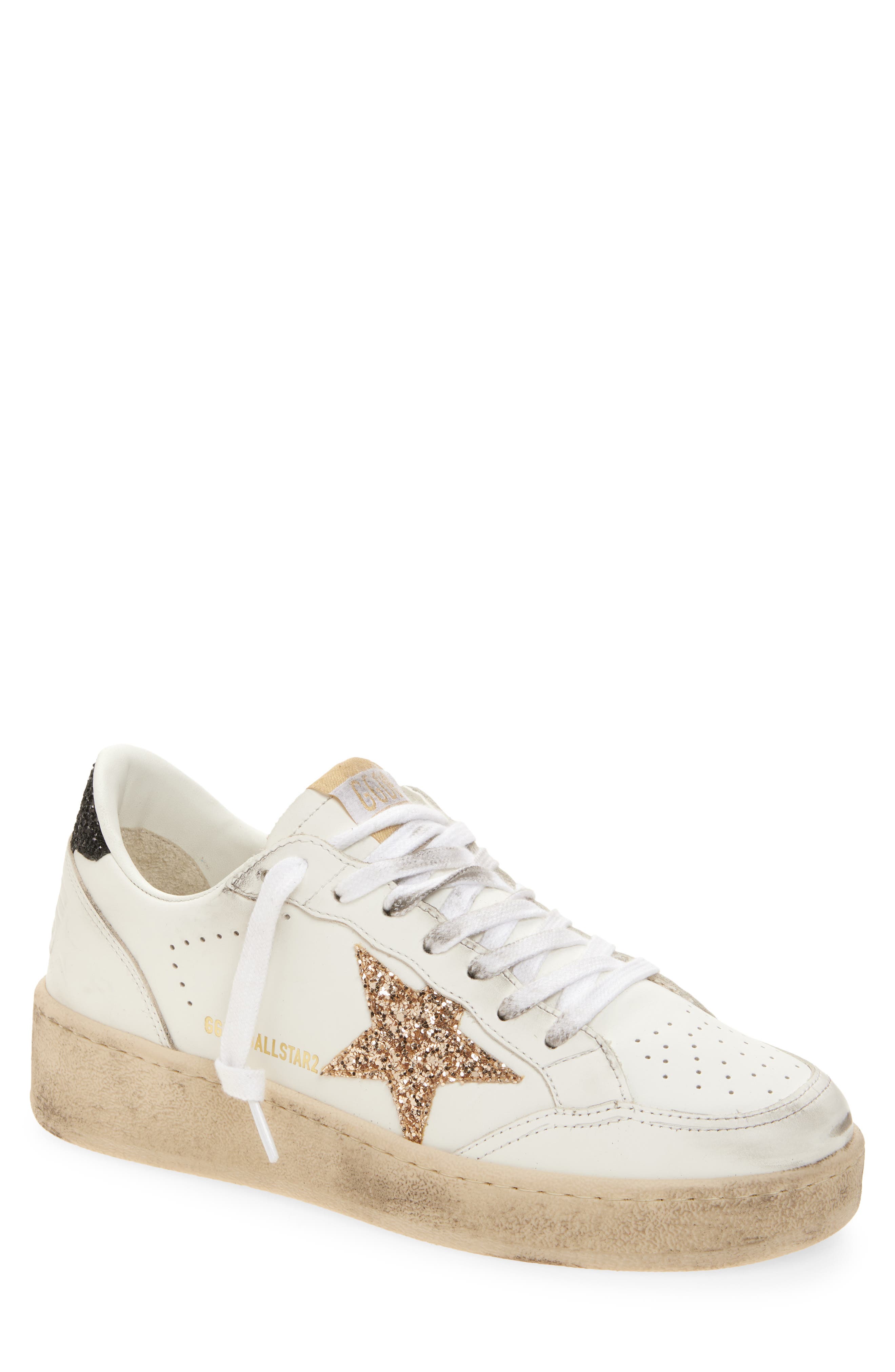 Golden Goose Ball Star 2 Low Top Platform Sneaker, Main, color, White/ Gold/ Black