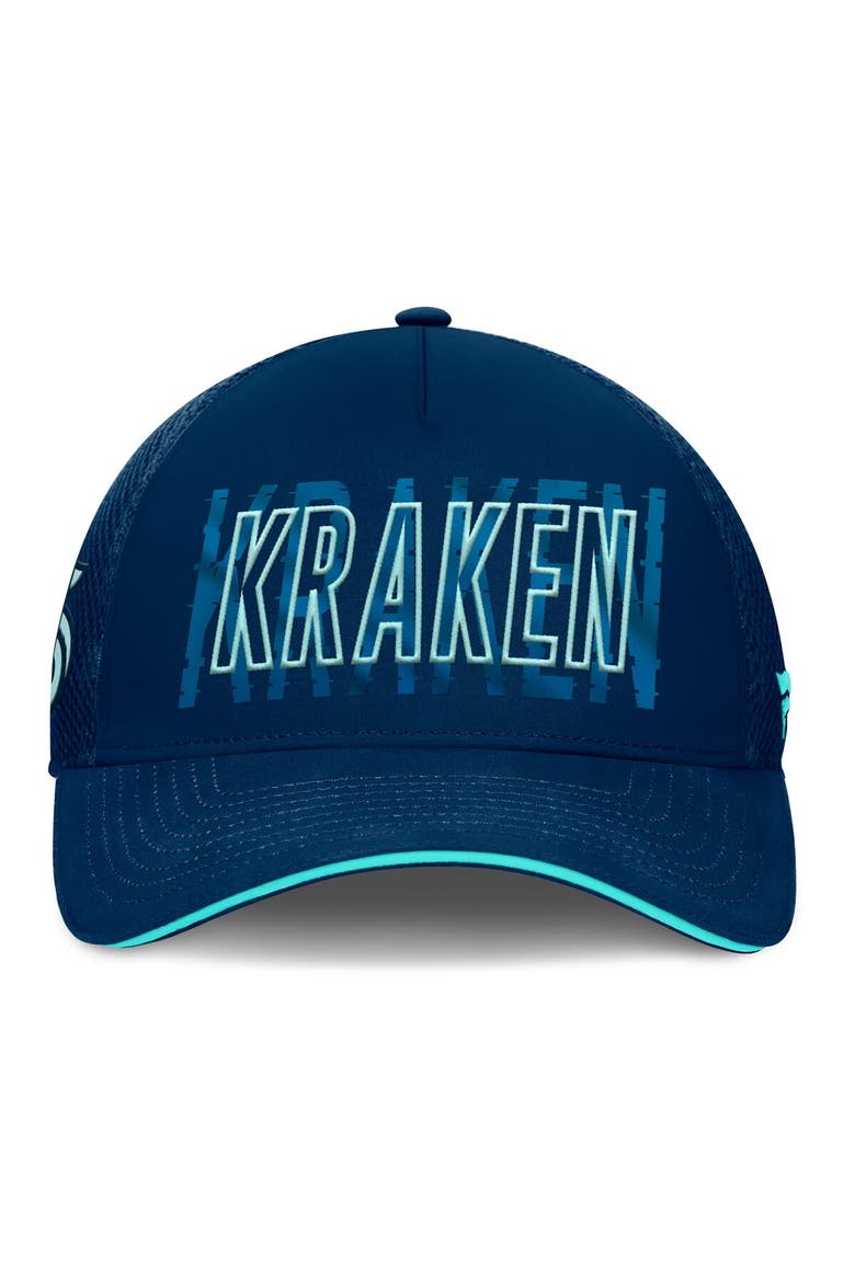 Men's Fanatics Deep Sea Blue Seattle Kraken Fundamental Flex Hat, Alternate, color, Navy