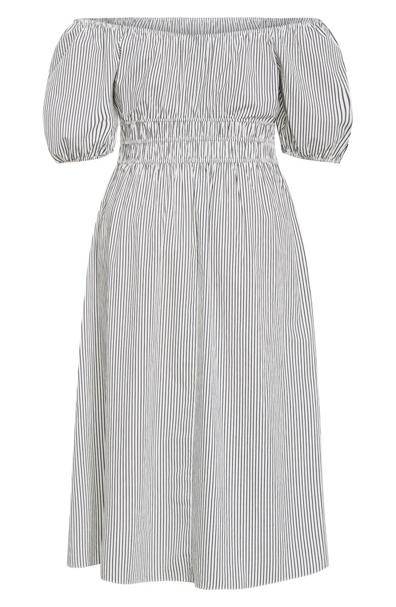 City Chic Adelynn Stripe Midi Dress, Alternate, color, Grey Stripe