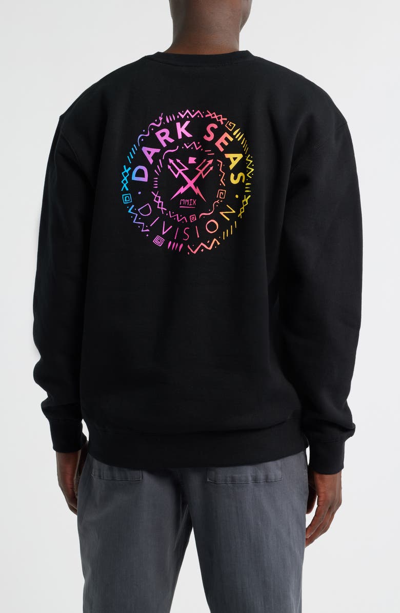 DARK SEAS Neon Logo Fleece Sweatshirt, Alternate, color, Black