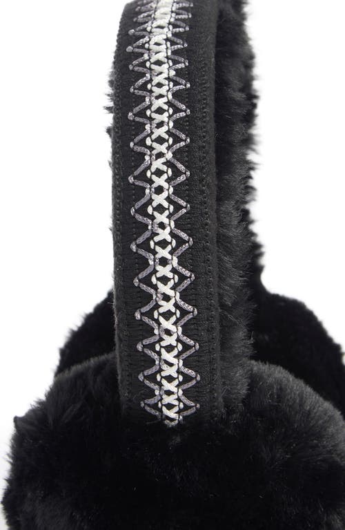 Bcbg Stitched Faux Fur Earmuffs In Black