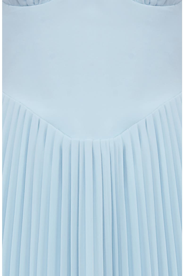 Marcella Strapless Pleated Georgette Gown, Alternate, color, STRATOSPHERE