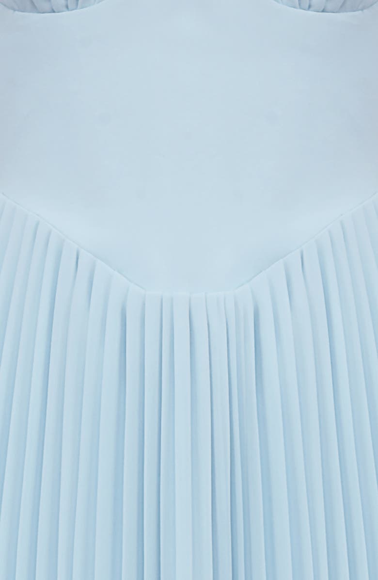 HOUSE OF CB Marcella Strapless Pleated Georgette Gown, Alternate, color, Stratosphere