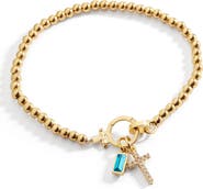 Mint & Lily Cross Charm Birthstone Bracelet