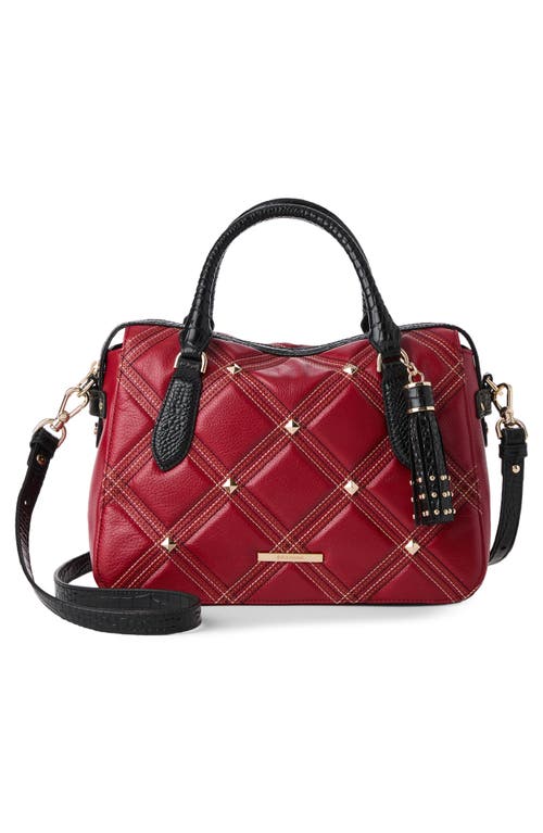 Brahmin Micaela Quilted Leather Satchel In Red