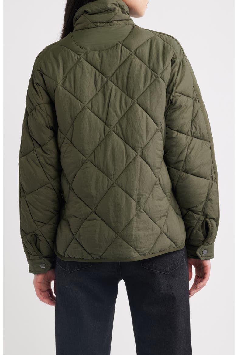 Crop Diamond Quilted Jacket, Alternate, color, ARMY
