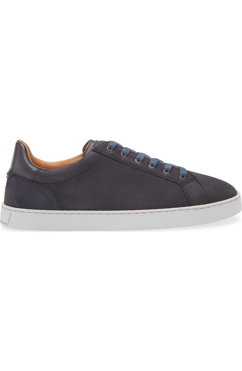 Magnanni Cote Lo Sneaker, Alternate, color, Navy Texture Suede
