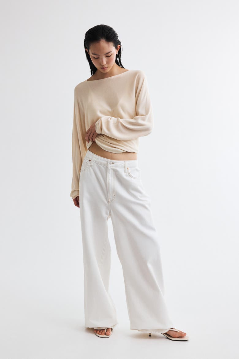 Off-the-shoulder Sweater, Alternate, color, Light beige