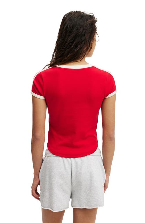 Cotton On V Neck Retro Baby Graphic Tee In Red