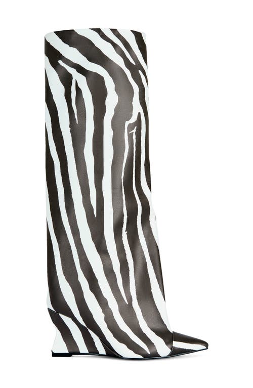 Azalea Wang Kenya Wide Shaft Wedge Boot In Multi