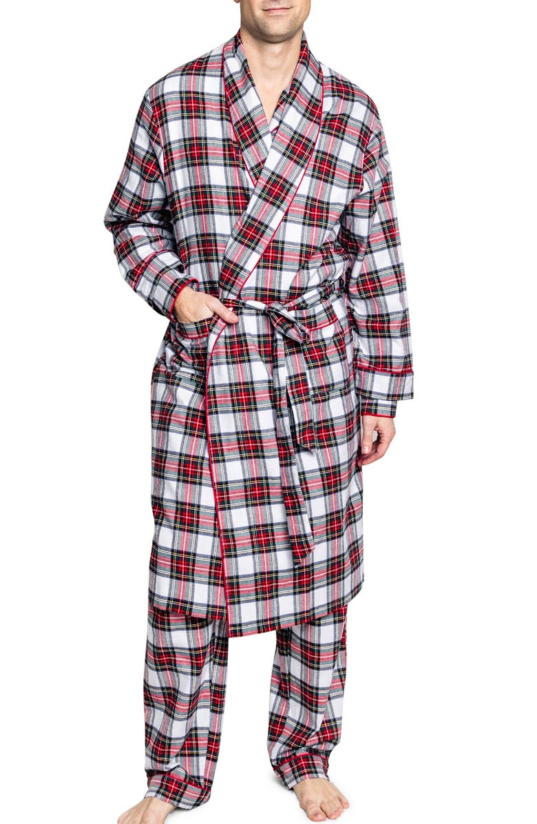 Petite Plume Balmoral Tartan Brushed Cotton Twill Robe, Main, color,