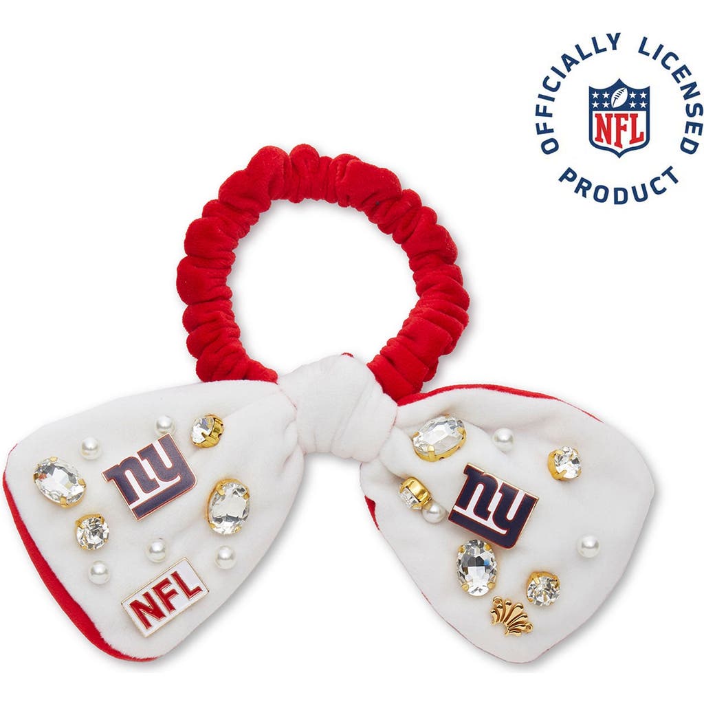 Lele Sadoughi New York Giants Bow Scrunchie In Burgundy