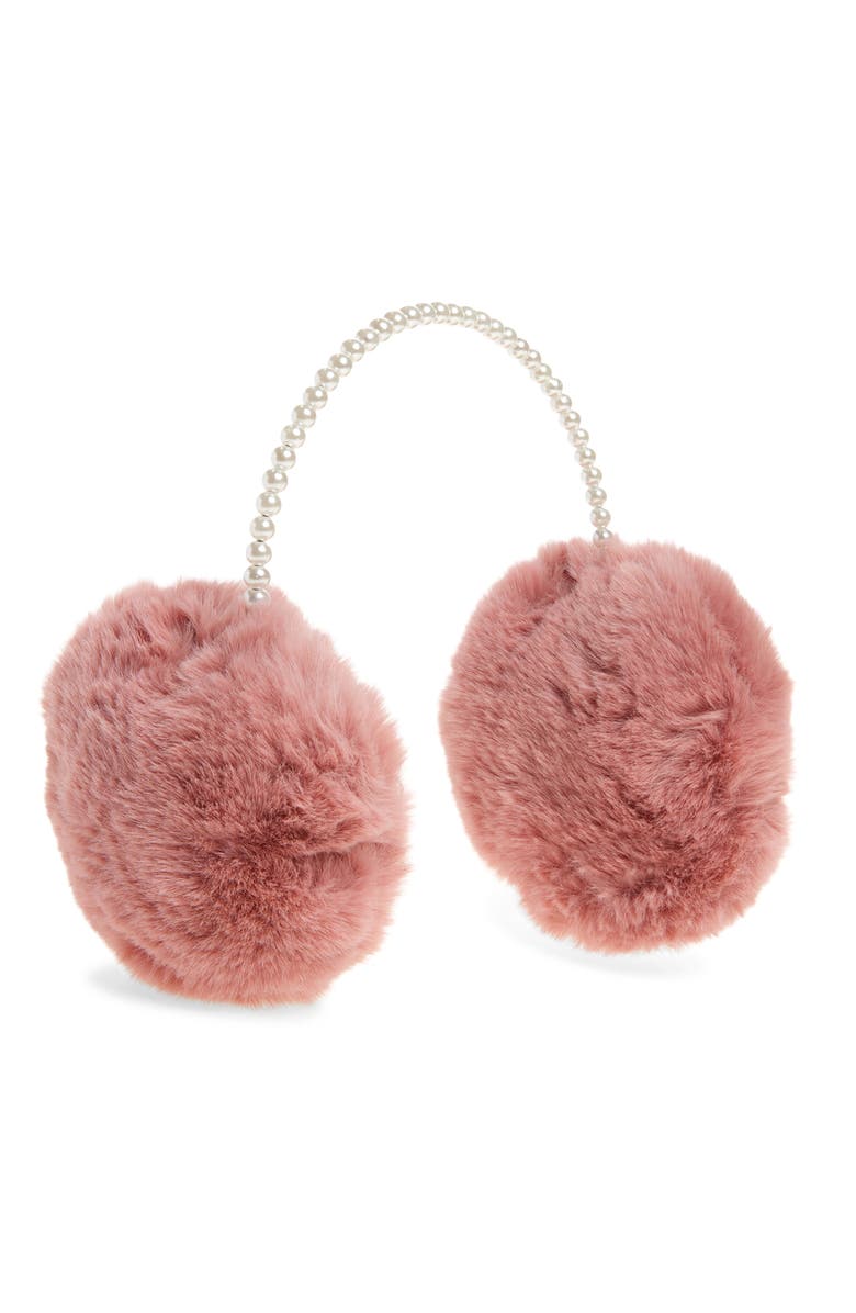 Tasha Faux Fur Earmuffs, Main, color, Pink