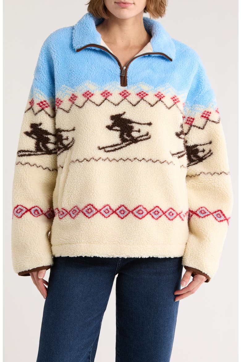 Skier Faux Shearling Half Zip Jacket, Main, color, SKIER