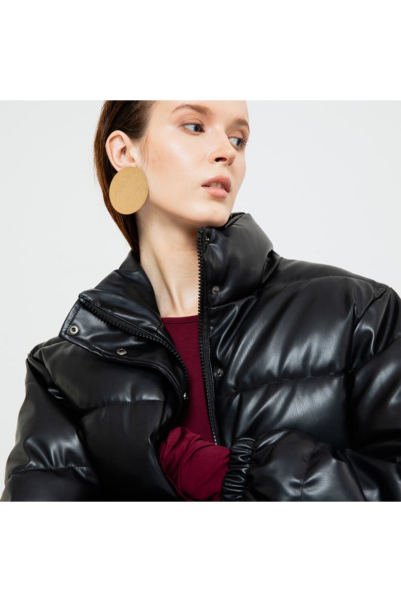 Lyra Quilted Leather Jacket, Alternate, color, Black