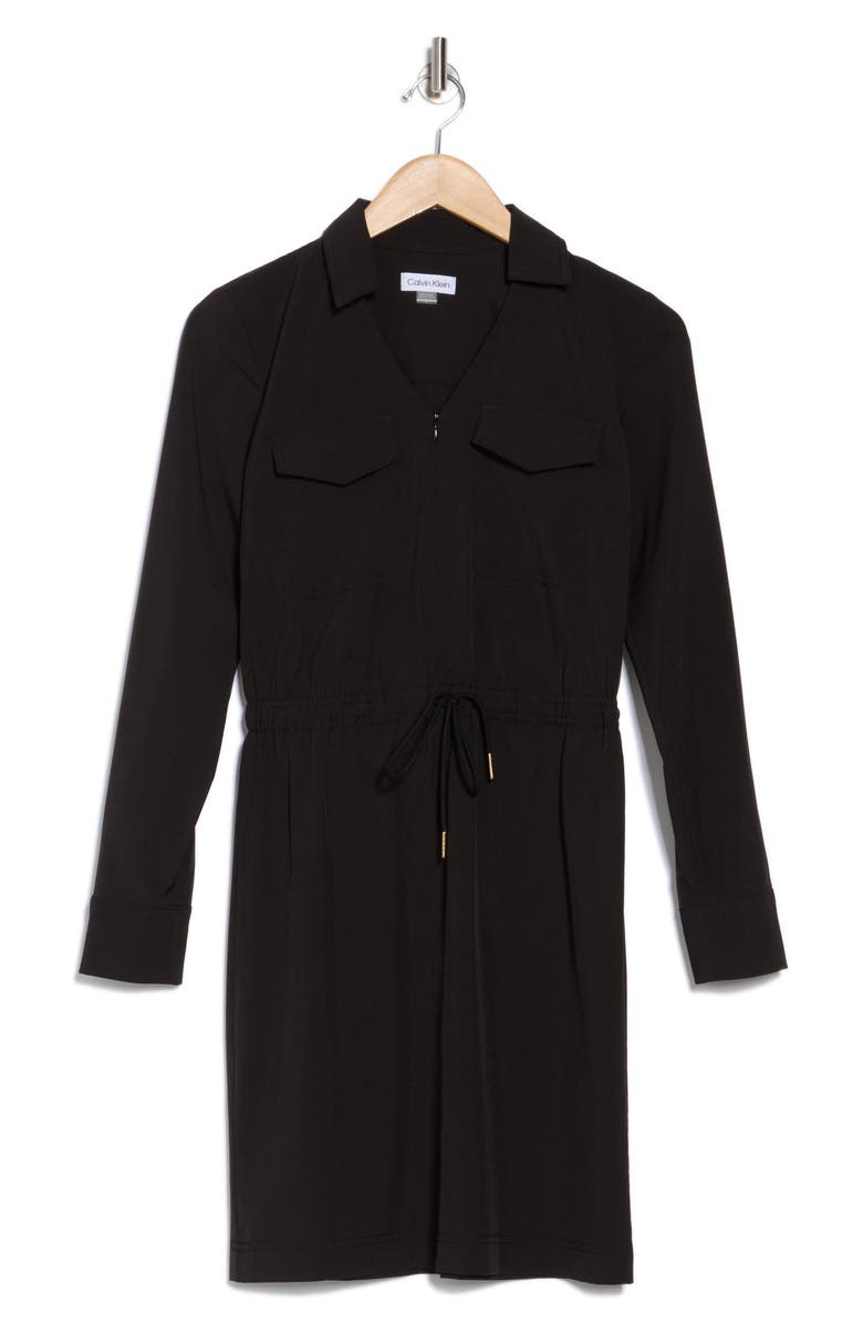 Calvin Klein Long Sleeve Shirtdress, Alternate, color, 