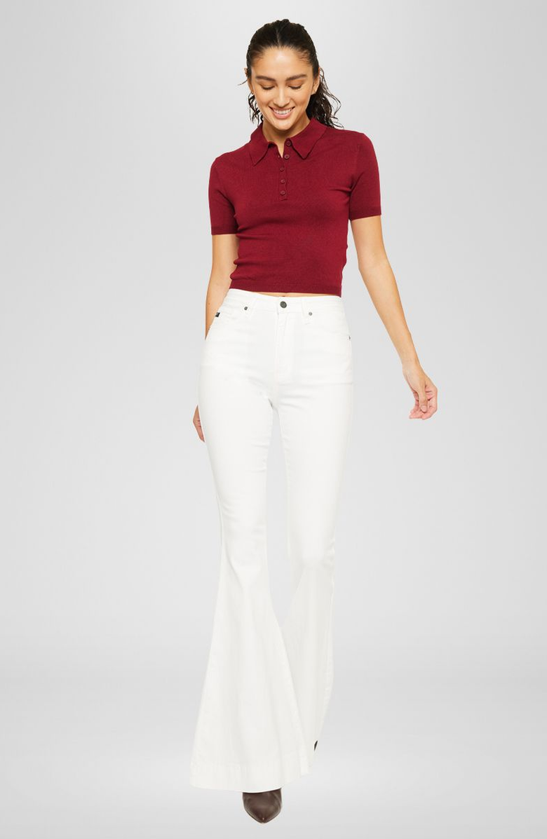 KanCan Braelynn Essentials High Rise Super Flare Jeans, Alternate, color, White