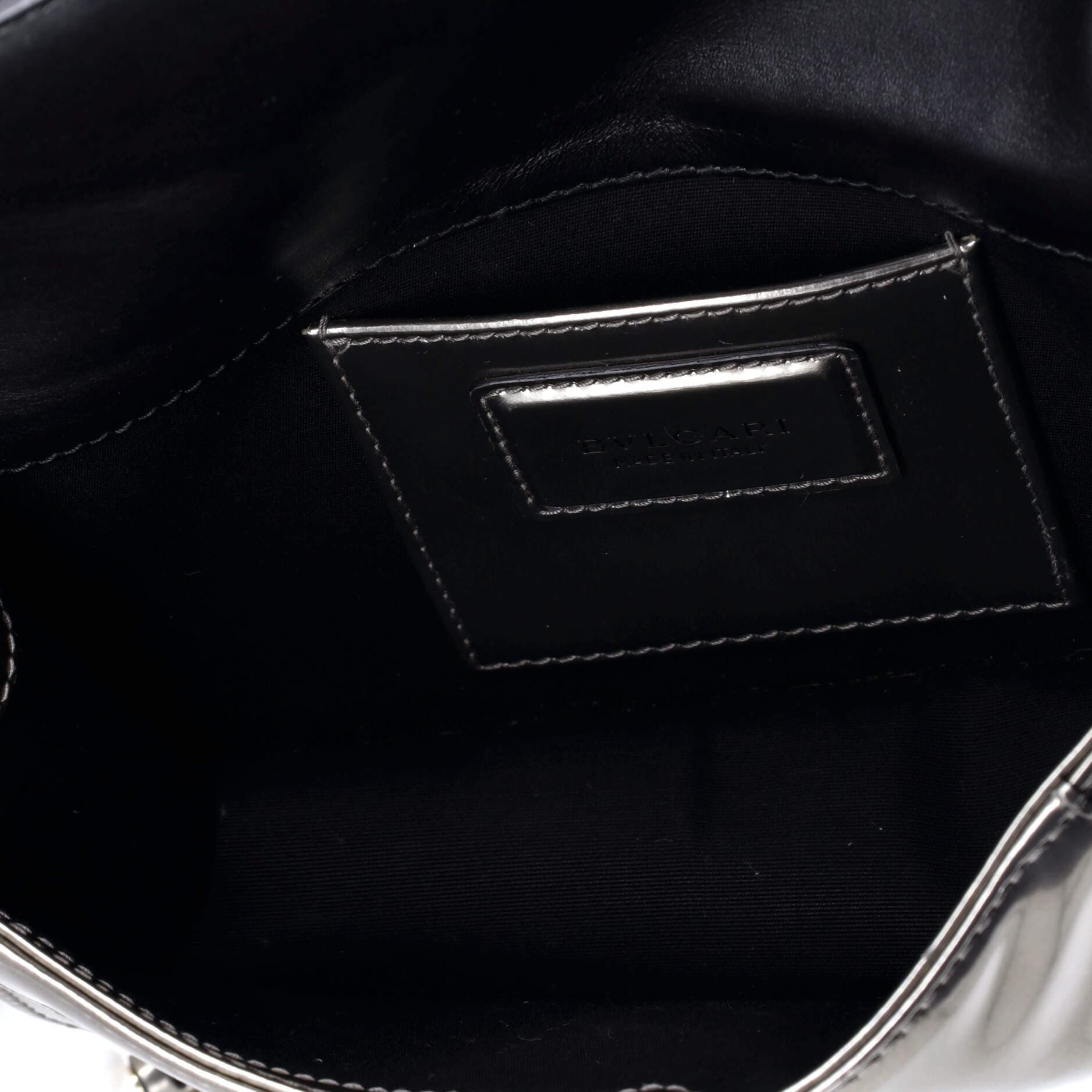 Serpenti Forever Shoulder Bag Metallic Leather Small, Alternate, color, Metallic Silver