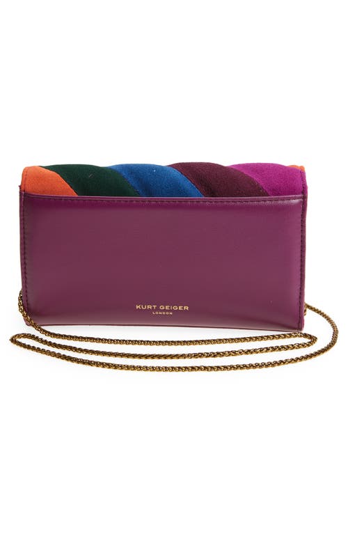 Kurt Geiger London Extramini Soho Quilted Suede Crossbody Bag In Purple