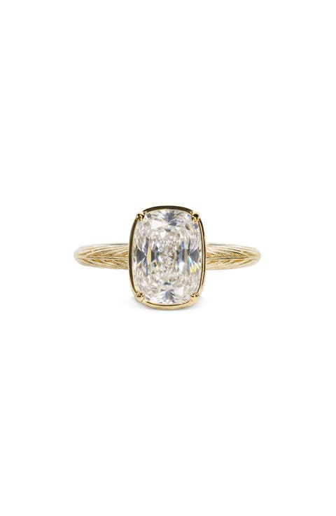 Cushion Cut Sterling Silver Ring