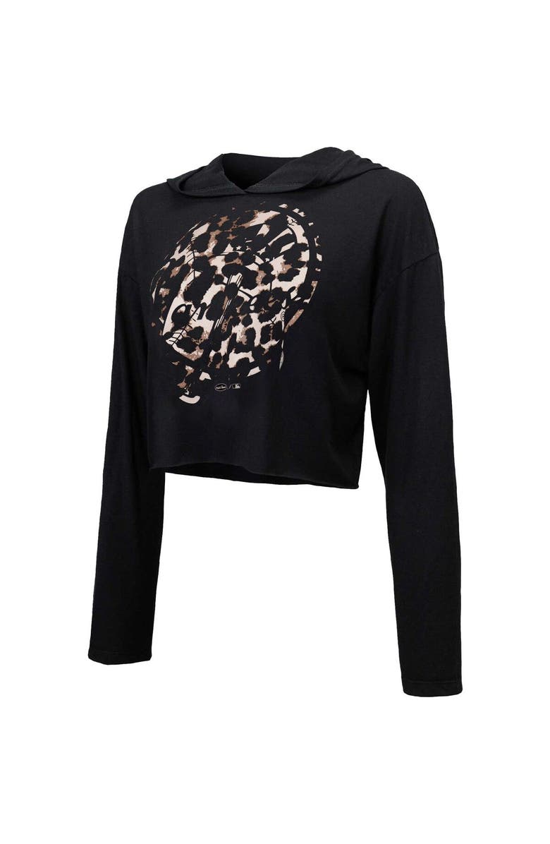 Majestic Threads Women's Majestic Threads Black New York Yankees Leopard Cropped Hoodie, Alternate, color, Black