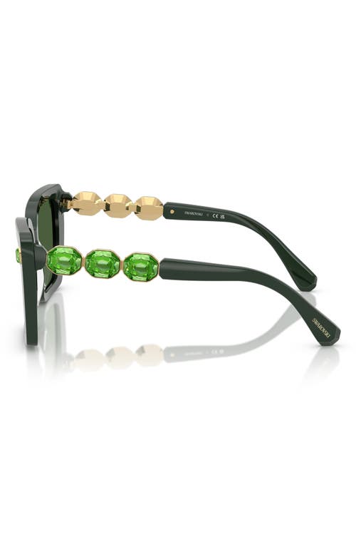 Swarovski 55mm Square Sunglasses In Green