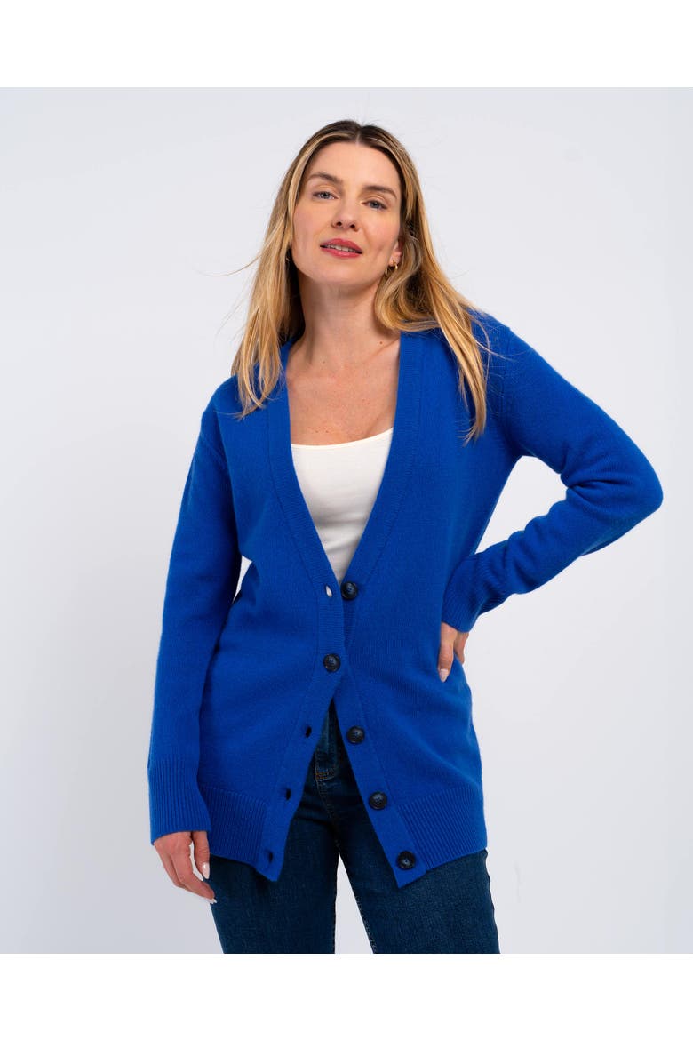 Boyfriend V-Neck Cardigan, Alternate, color, Periwinkle