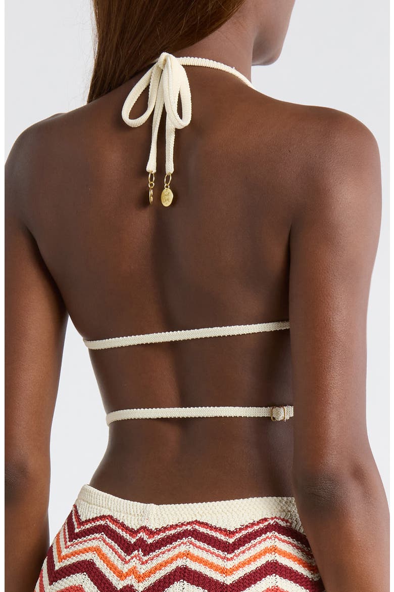 Chevron Knit Halter Crop Top, Alternate, color, TOFFEE TWIST
