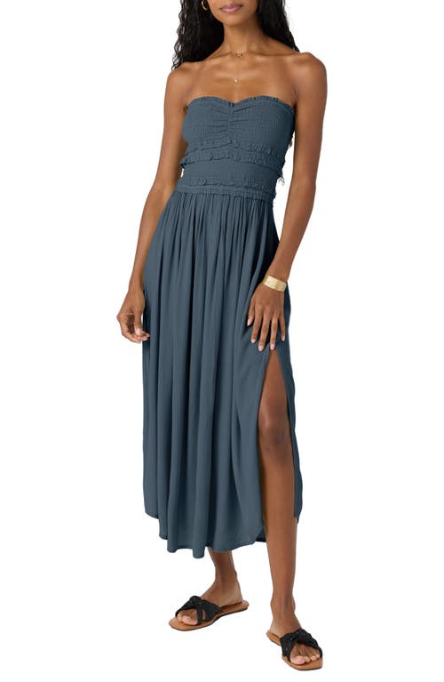 O'neill Devyn Smocked Strapless Midi Dress In Blue