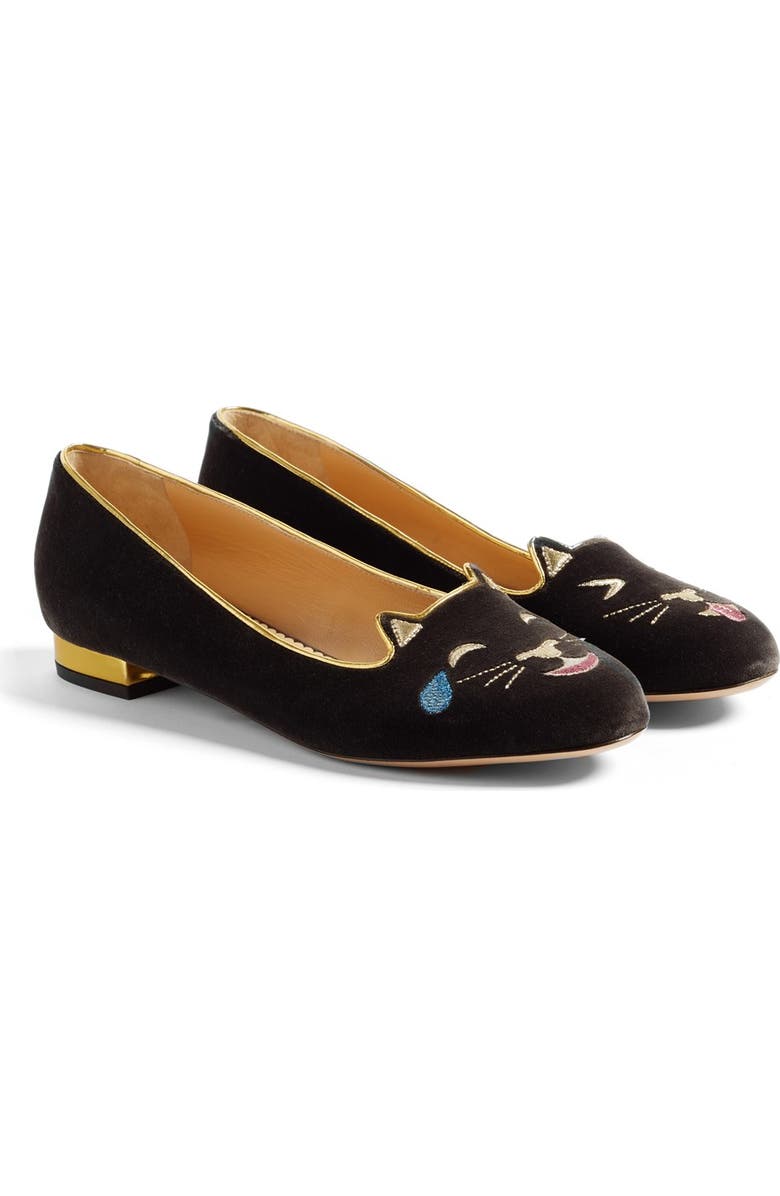 Charlotte Olympia LOL Kitty Flat, Alternate, color,