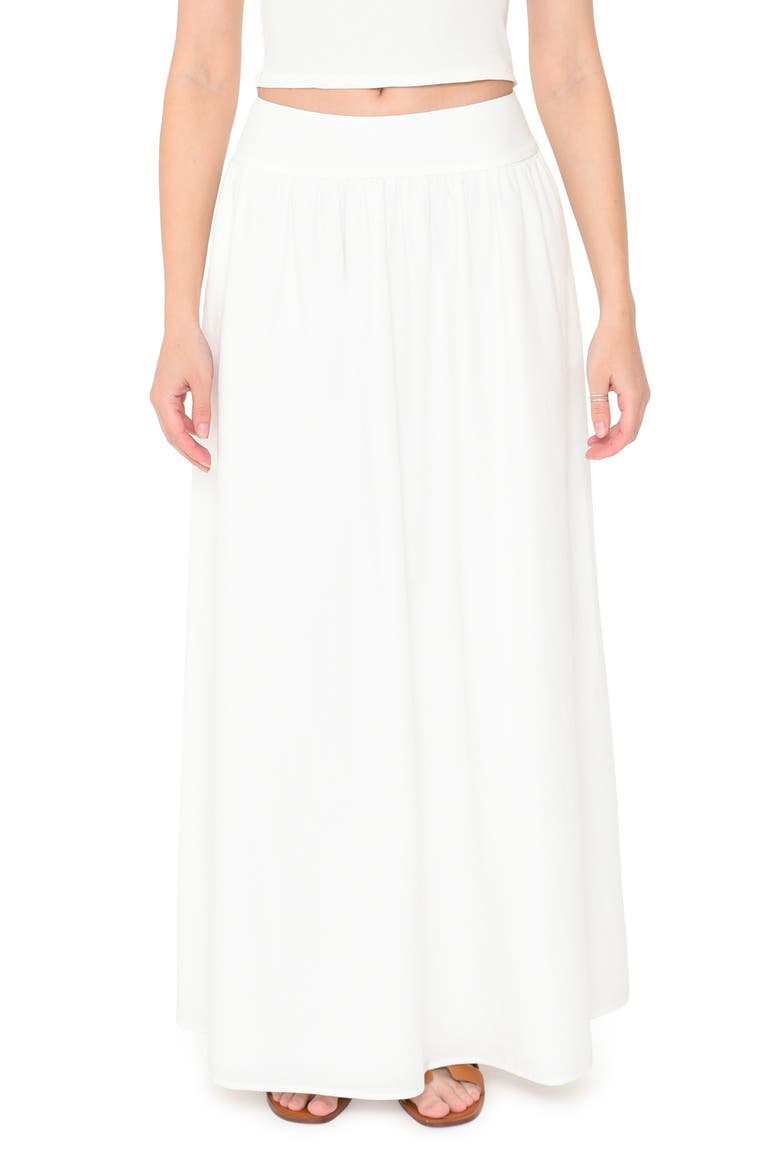 Nicole Pleated Cotton Maxi Skirt, Main, color, IVORY