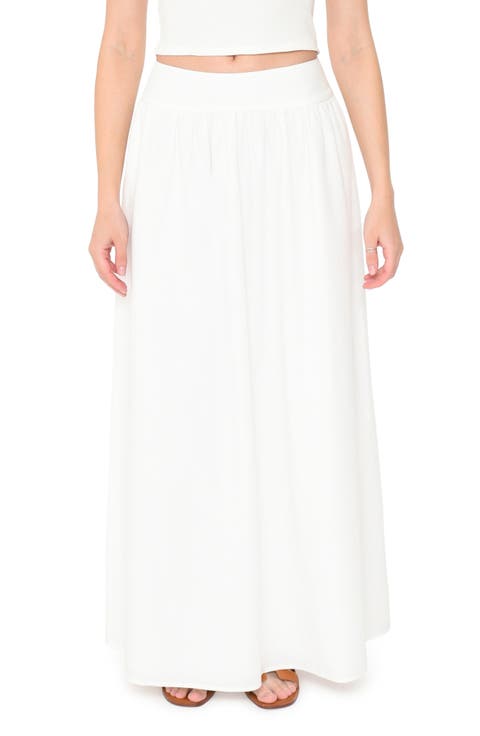 Nicole Pleated Cotton Maxi Skirt