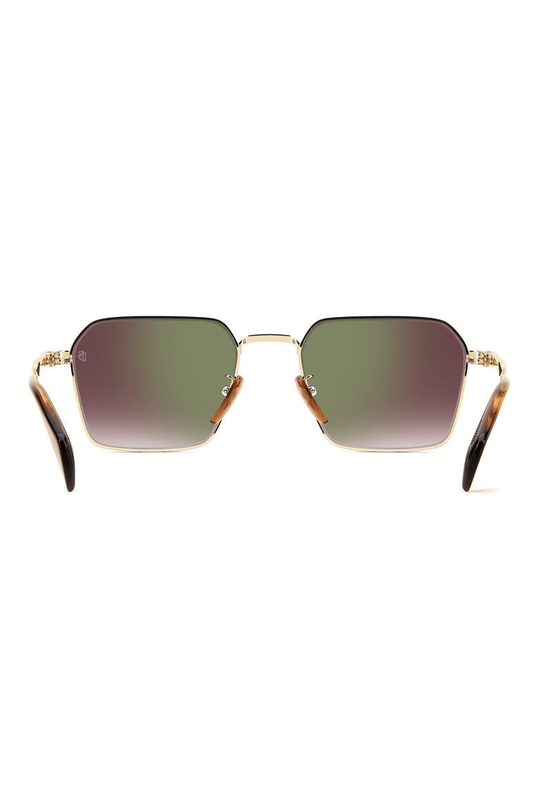 DB 1245/S 53mm Rectangular Sunglasses, Alternate, color, GOLD BROWN HORN/ VIOLET SF AR