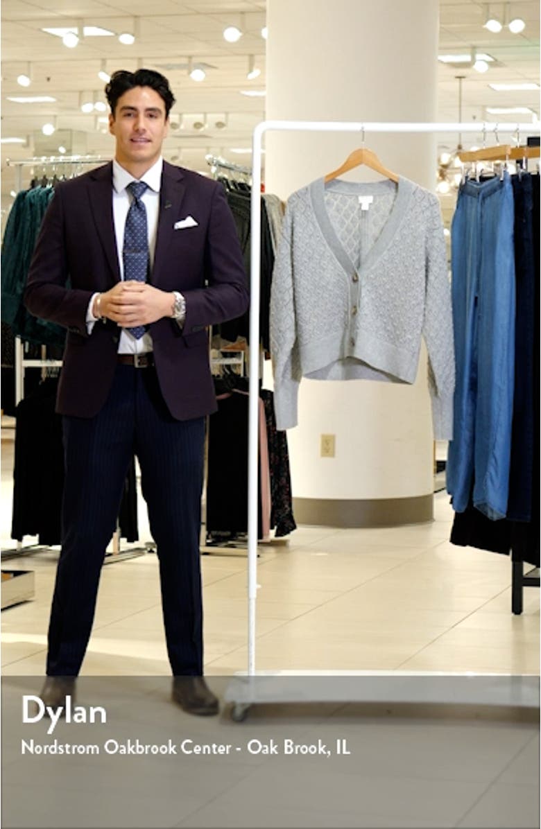 Pointelle Deep V-Neck Cardigan, sales video thumbnail