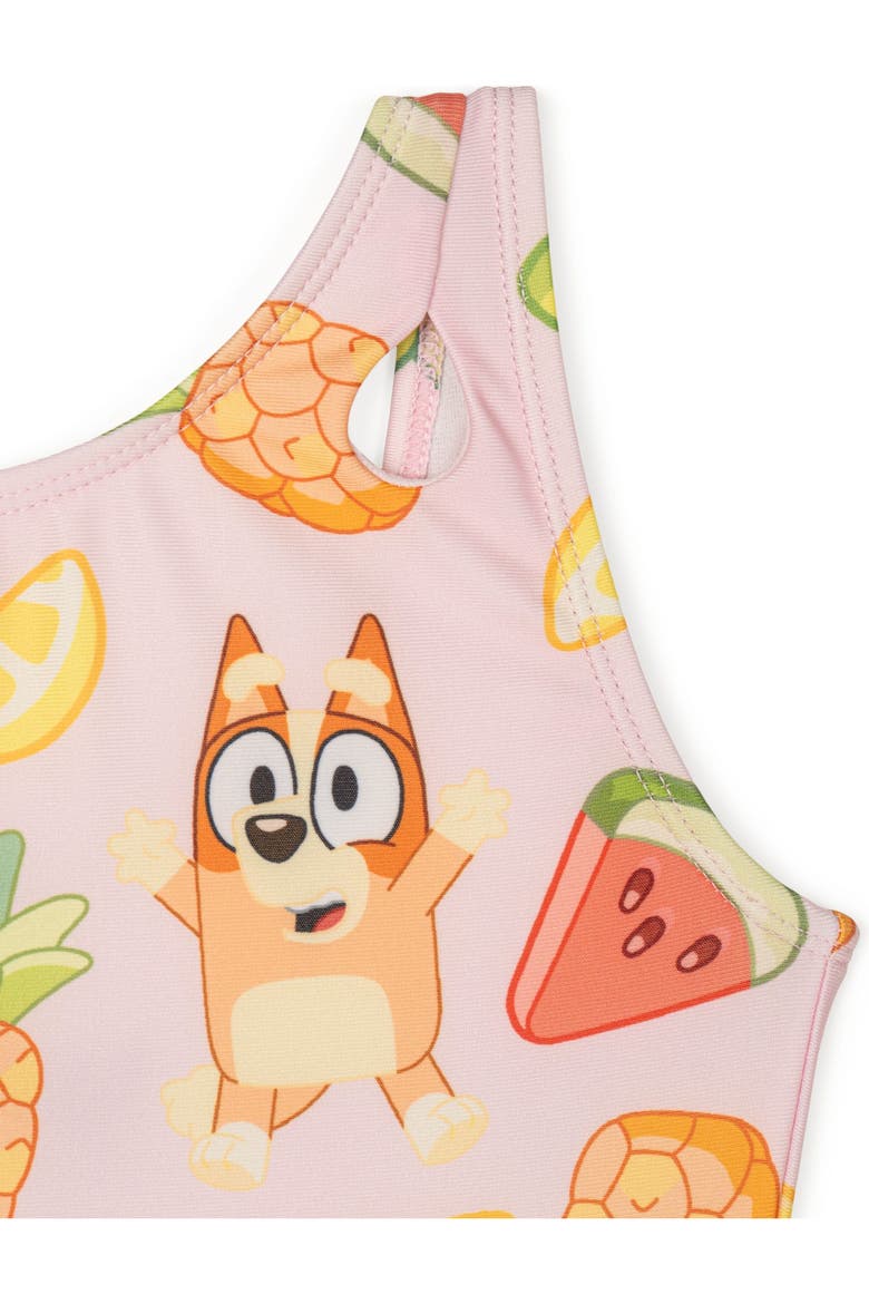 One Piece Bathing Suit, Alternate, color, Bluey Bingo Peach Pink