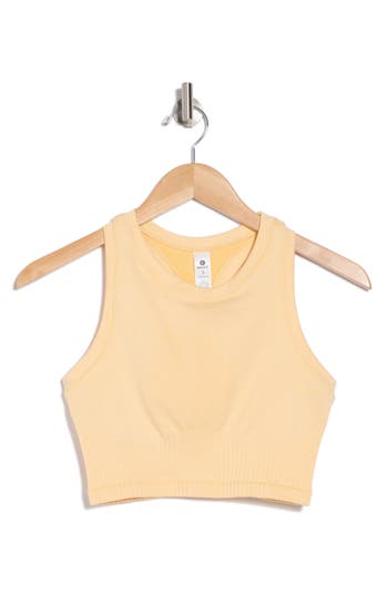 90 Degree By Reflex Seamless Longline Sports Bra In Heather Apricot Sherbet
