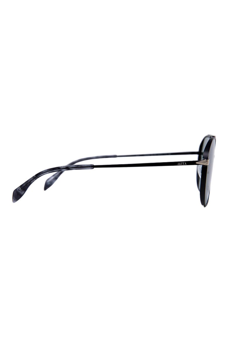 Duomo 58mm Aviator Sunglasses, Alternate, color, MATTE BLACK/ GREEN