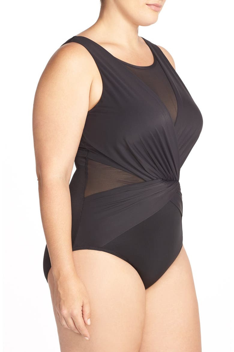 'Solid Palma' One-Piece Swimsuit, Alternate, color, BLACK